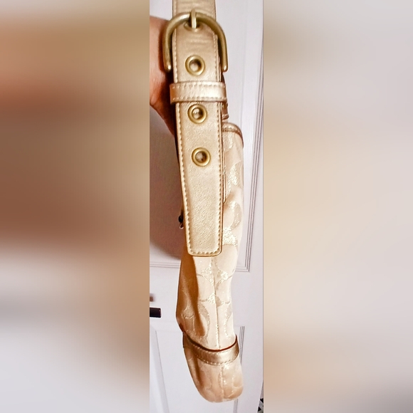 Coach Gold Studded Lurex Crossbody #12852 Excellent Condition - Picture 12 of 13